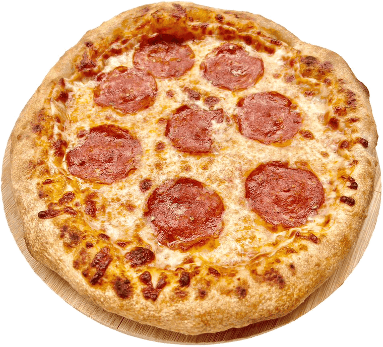 Pepperoni pizza with crispy-edged pepperoni at Poly Pizza Phnom Penh